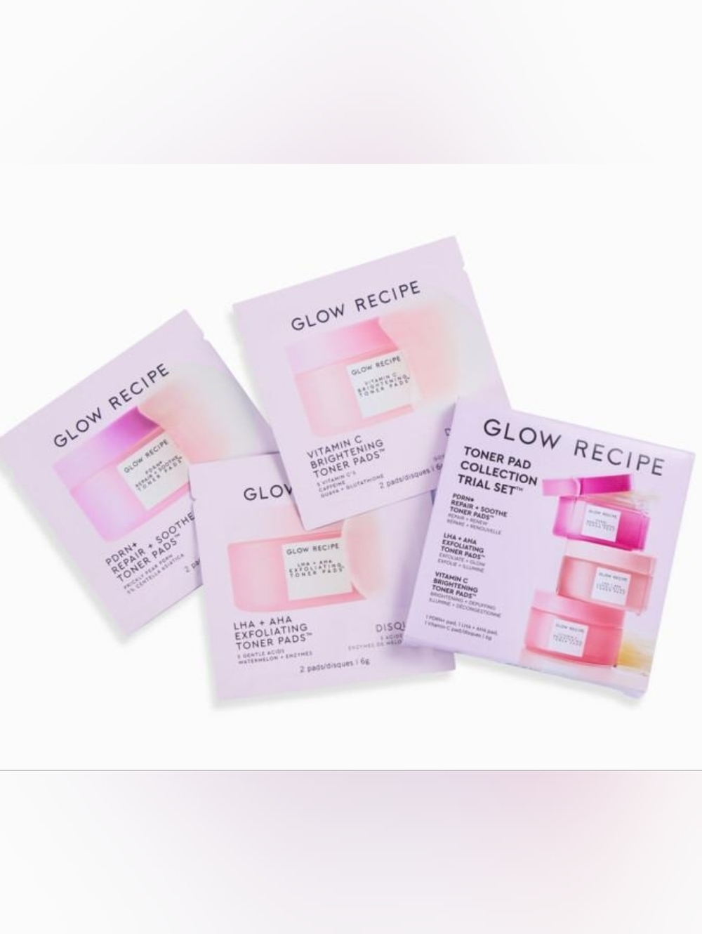 🆕 GLOW RECIPE Korean Toner Pad Collection Trial Set - 3 Sachets NIB